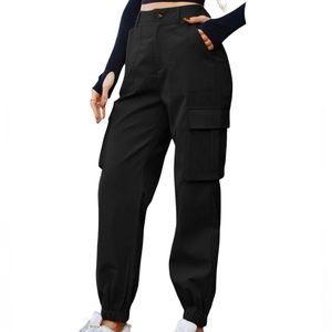 Black Pocketed Dress Cargo Pants Small
